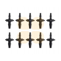 Straight Through Reduction Tube Fitting ID Tubing 2.4mm - 3.2mm Nylon Black (10 pcs)+561